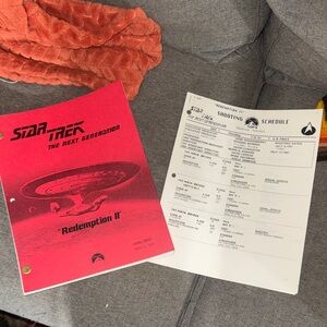 Rare STAR TREK The Next Generation "Redemption II" Script & Shooting Schedule